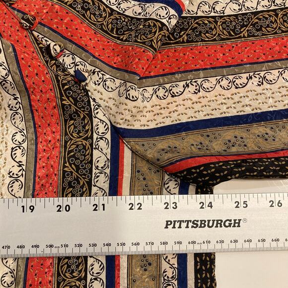 NWOT EVAN PICONE Top 14 Vintage Stripe Jacquard Asymmetric-Button-Collar Ruched - Picture 12 of 14